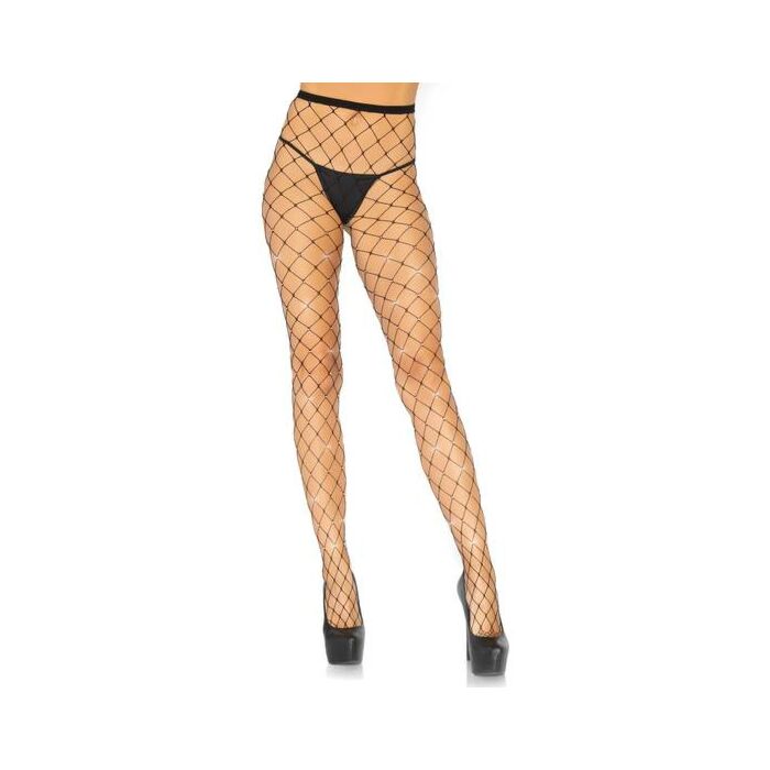 Rhinestone micro net tights