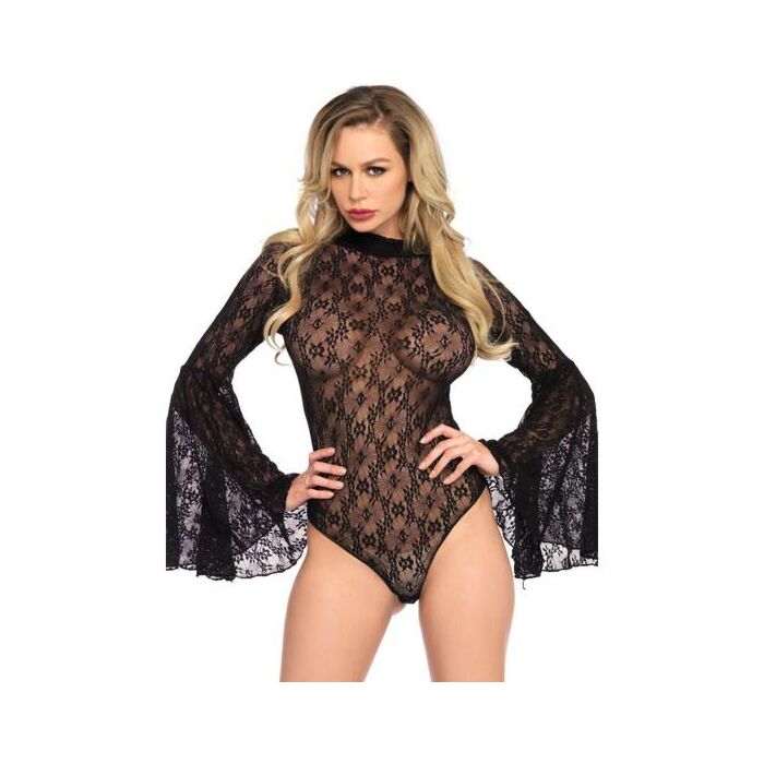 Leg avenue lace bell sleeve teddy one size