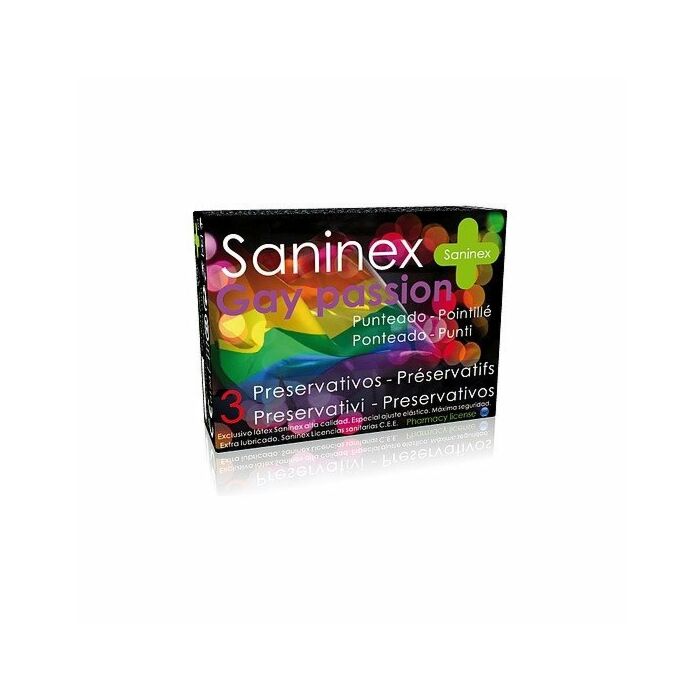 Saninex condoms gay passion dotted 3 units