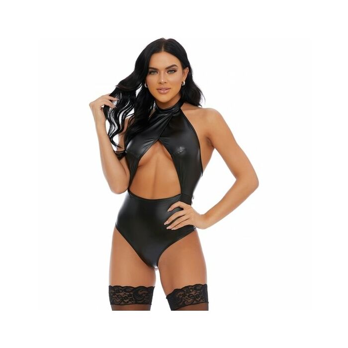 I want you matte vegan leather teddy black