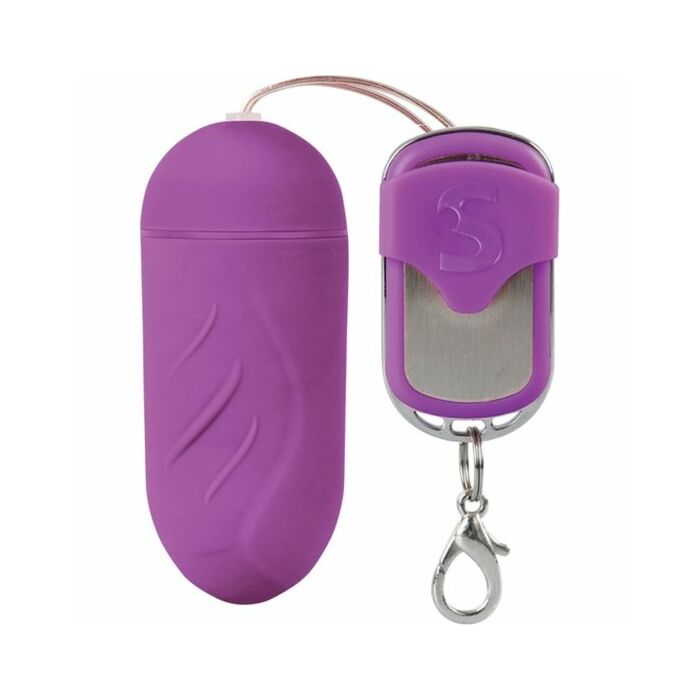 Vibrating ribbed egg large 10 speed remote controlled purple