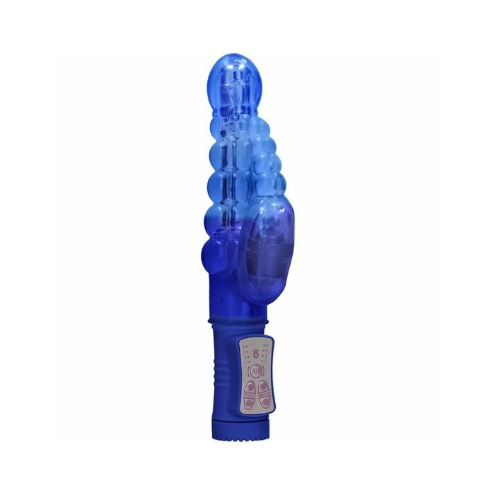 Rotating beaded bubbles vibrator - blue