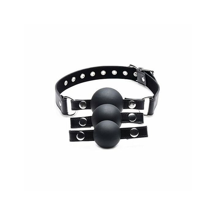 Interchangeable silicone ball gag set black