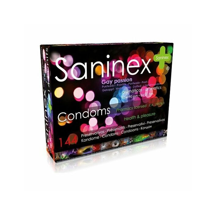 Saninex condoms gay passion dotted 144 units