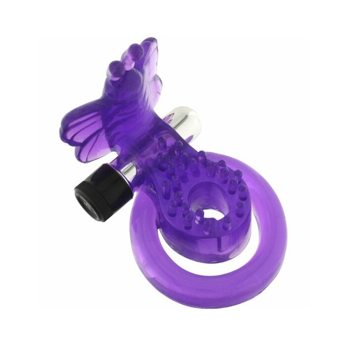 Cock ball ring butterfly jelly vibe purple