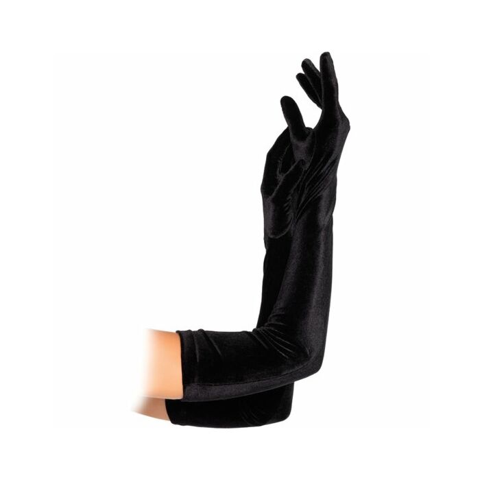Leg avenue velvet opera length gloves black