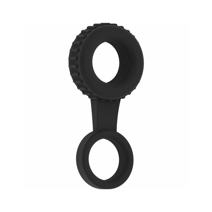 No.47 - cockring with ball strap - black
