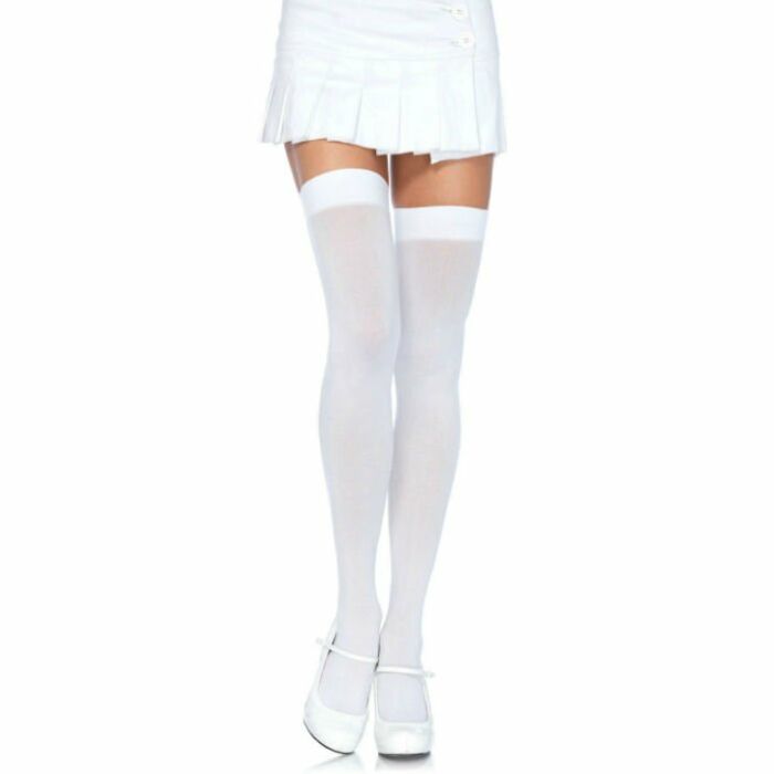 Pure White Opaque Stockings