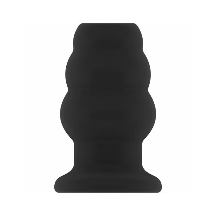 No.50 - medium hollow tunnel butt plug - 4 inch - black