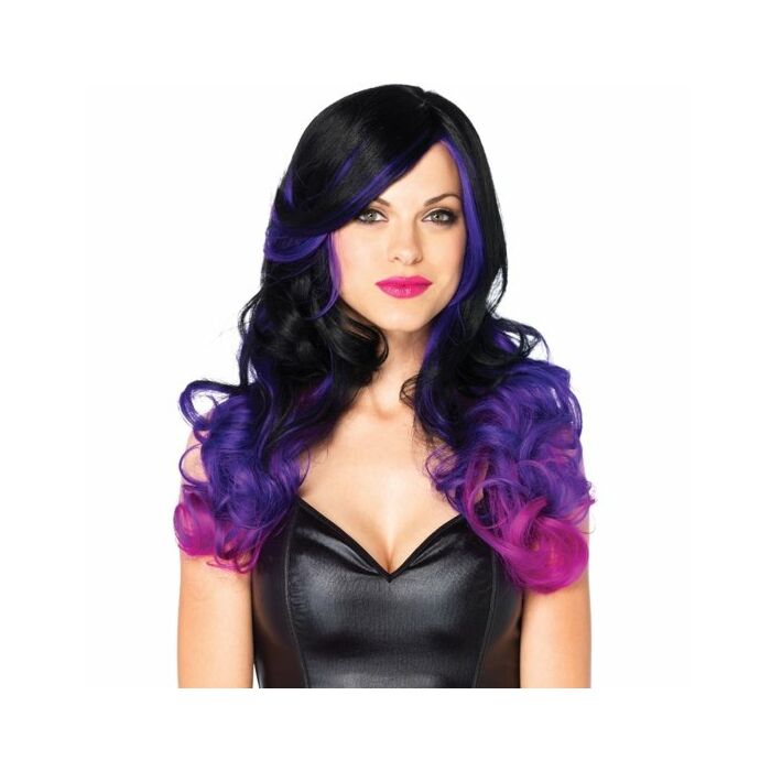 Leg avenue allure multi color wig black purple