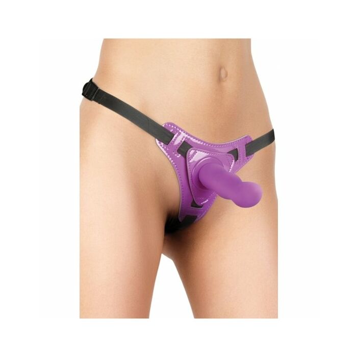 Ouch delight strap-on with adjustable straps purple