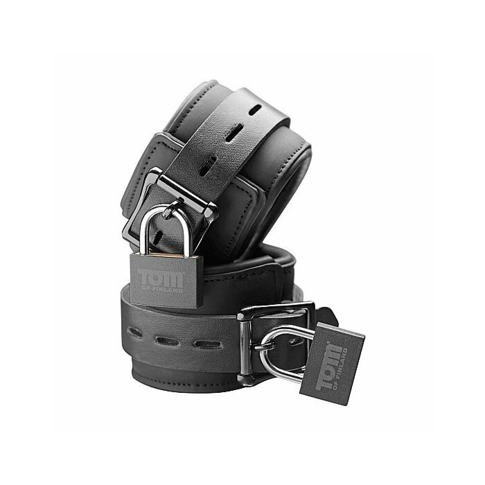 Tom of finland neoprene wrist cuffs with lock