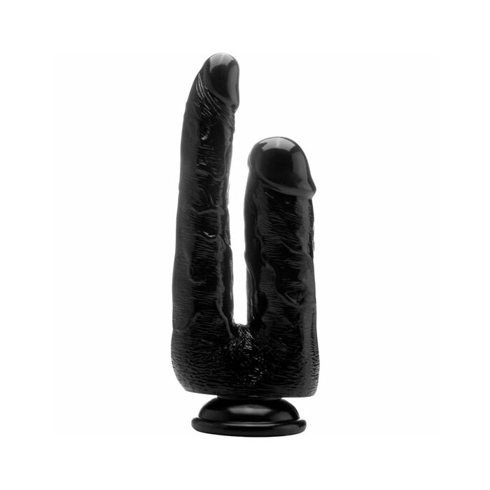 Realistic double cock - 9 inch - black
