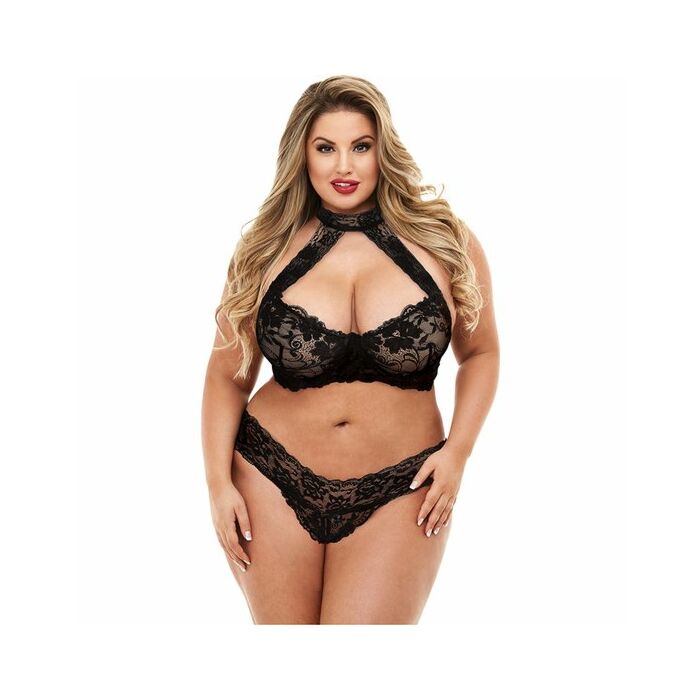 Lace halter bikini set