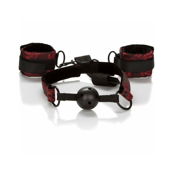 Scandal breathable ball gag w cuffs