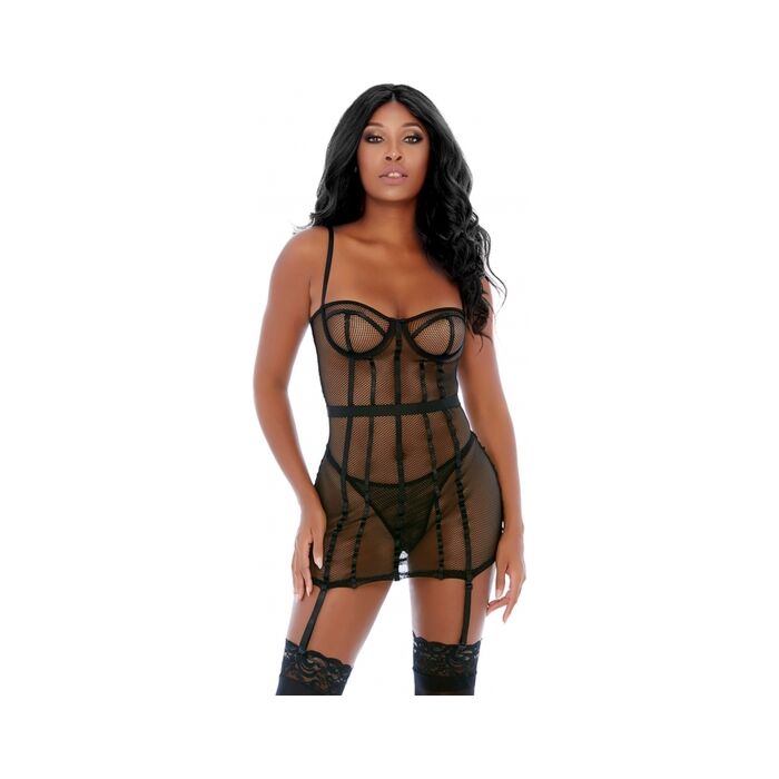 Chemise body set - black