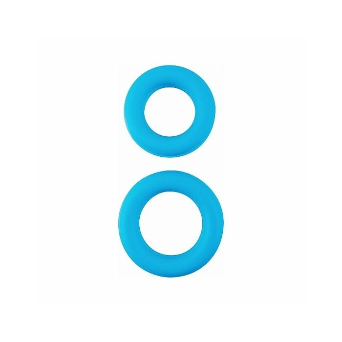 Neon stretchy silicone ring set blue