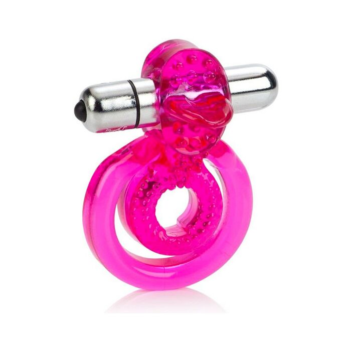 Pink dual clit flicker vibrating ring