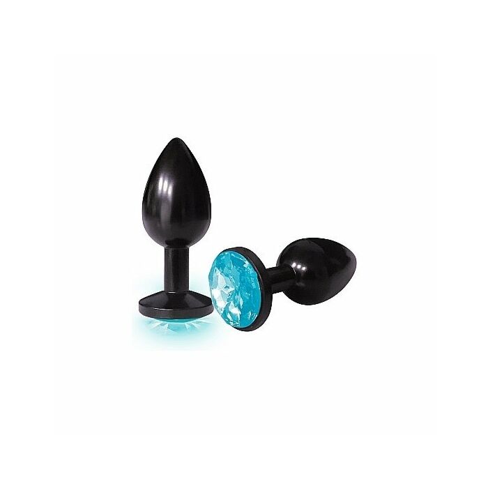 Bejeweled annodized stainless steel plug - aqua