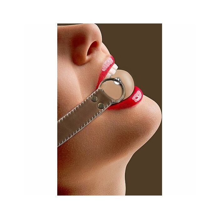 Ouch brown solid ball gag flesh
