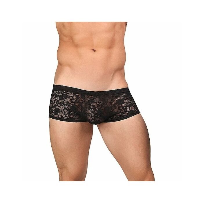 Male power lace mini short black