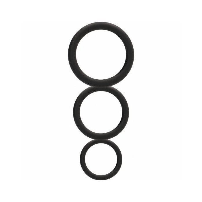 Round cock ring set - black