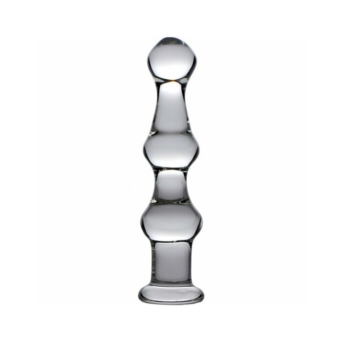 Mammoth 3 bumps glass dildo - clear