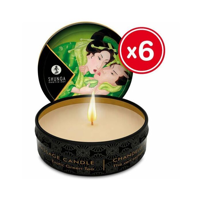 Shunga massage candle green tea 6 x 30 ml