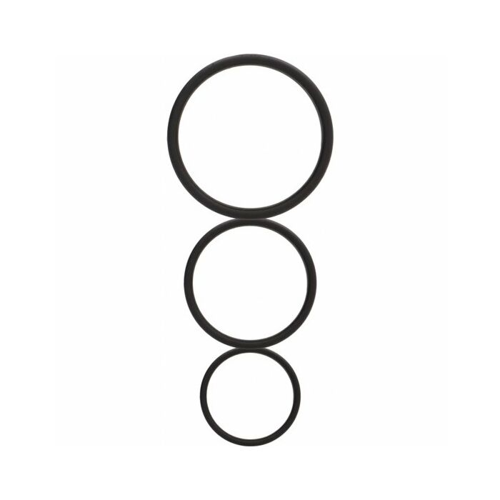 Flat cock ring set - black