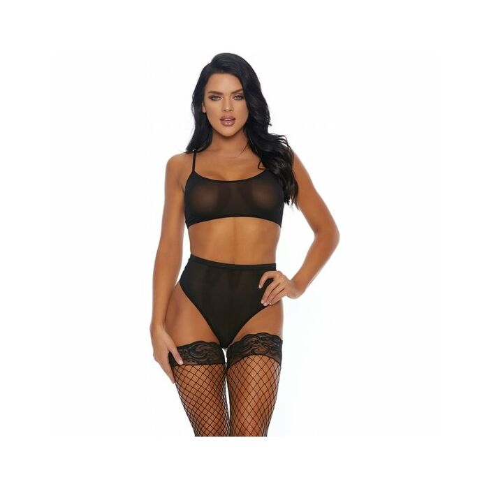 Sheer your lovin bra and panty  black