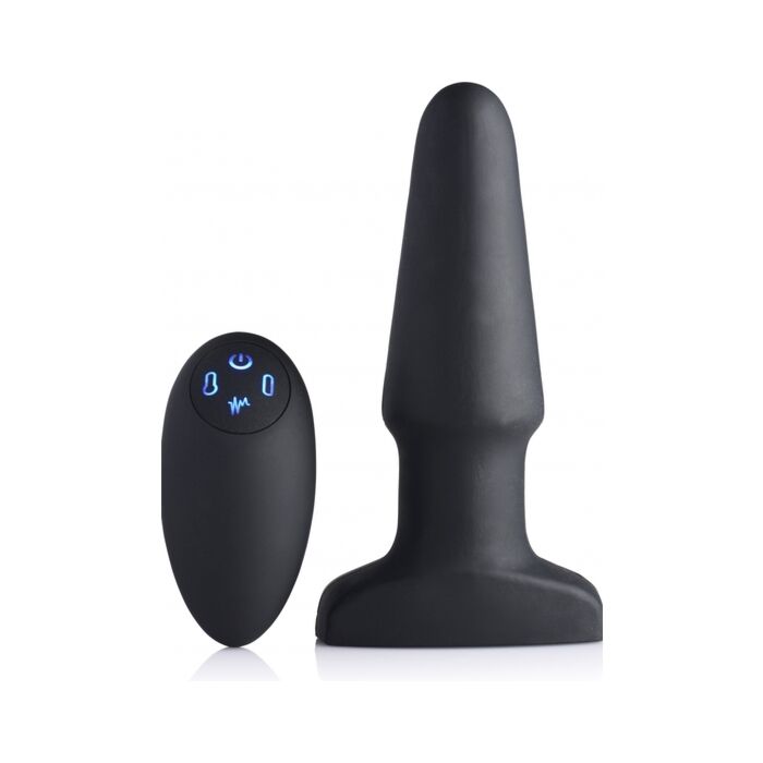 Silicone inflatable anal plug with 10x vibrator