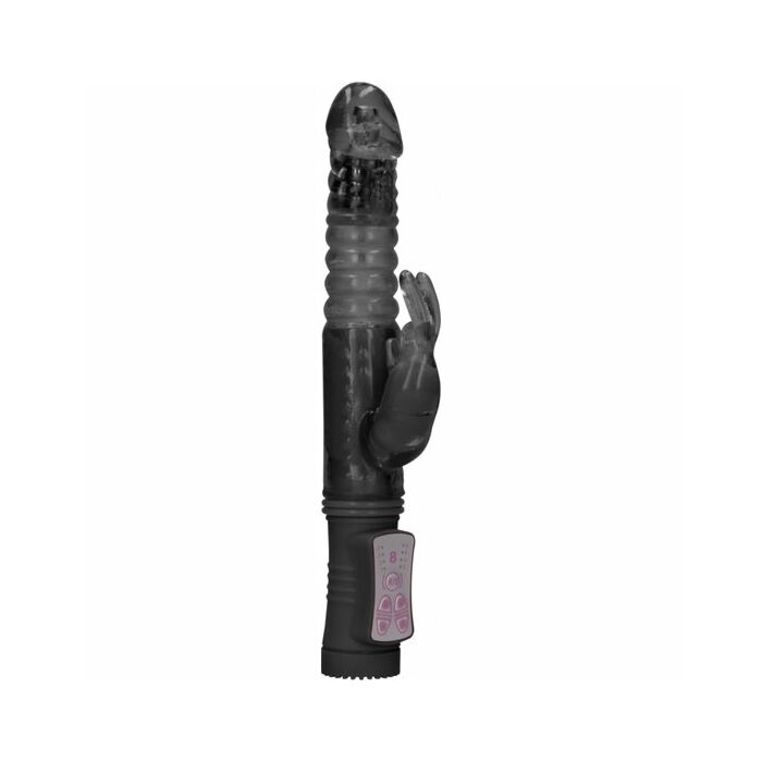 Thrusting rabbit vibrator - black