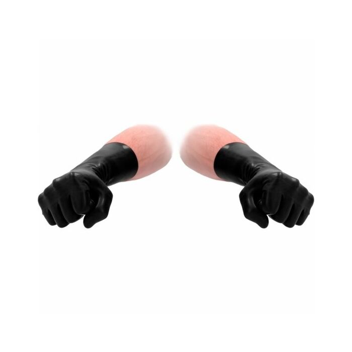 Latex short gloves - black