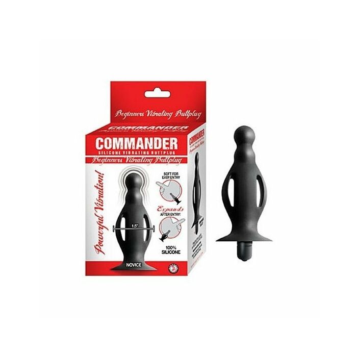 Commander - beginners - vibrating buttplug - black