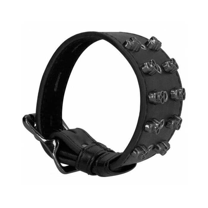 Ouch! skulls and bones. bracelet with spikes black mod ii