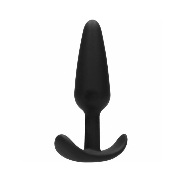 Gilles medium cork butt-plug with handles - black