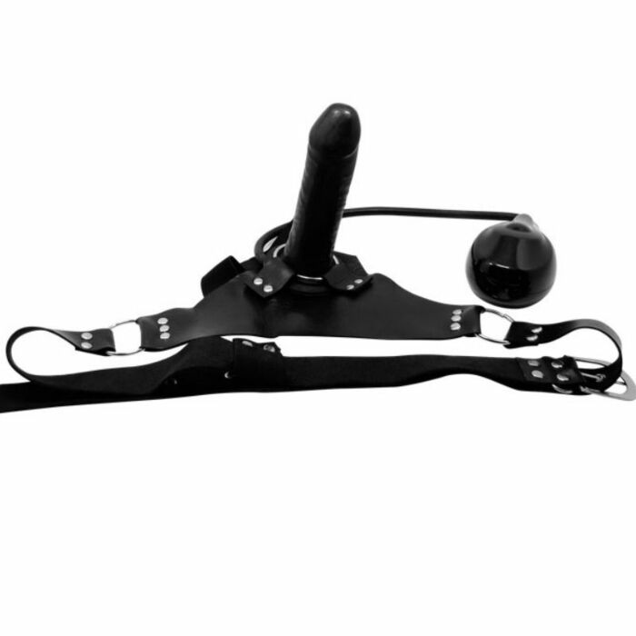 Baile inflatable vibrating strap on with automatic pump up.