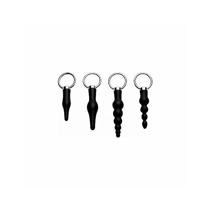 4 piece anal rimmer ringed silicone kit