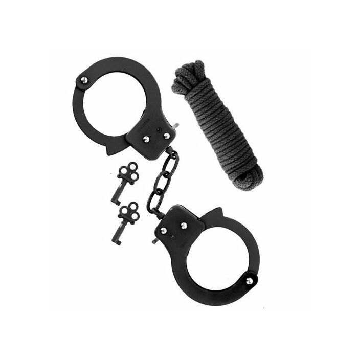 Sex extra metal cuffs love rope black