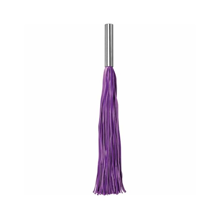 Leather whip metal long - purple