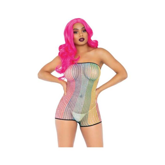 Strapless lurex romper - rainbow