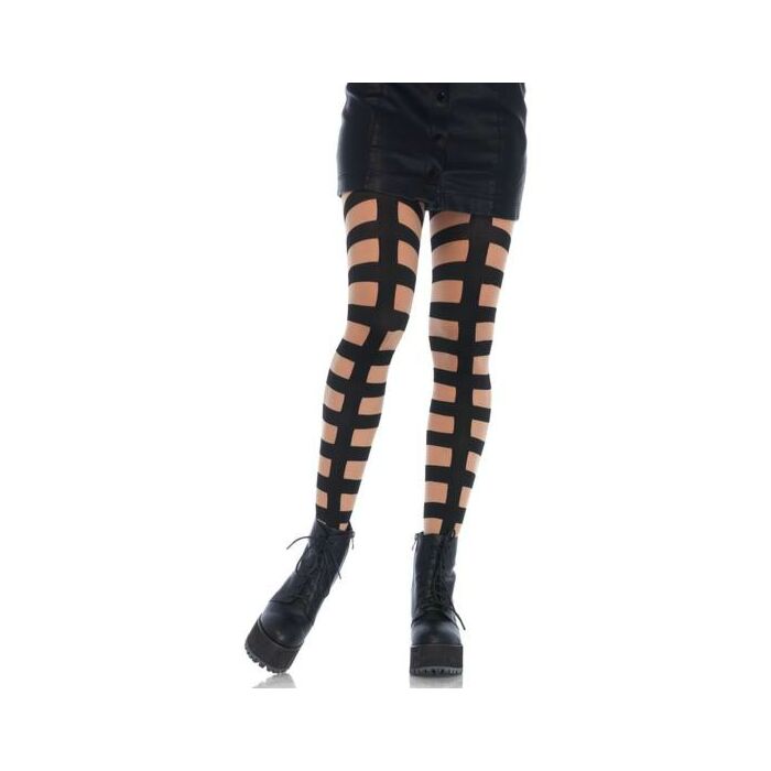 Striped tights - black