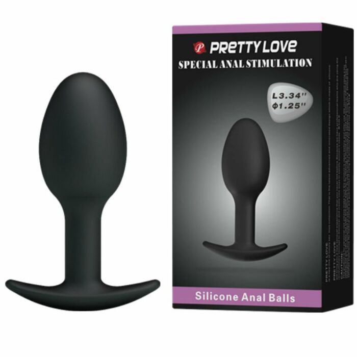 Pretty love ergonomic silicone anal plug anchor design 6.5 cm black