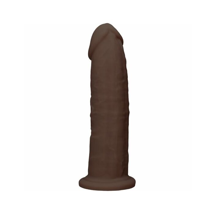 Silicone dildo without balls - 22,8cm - brown