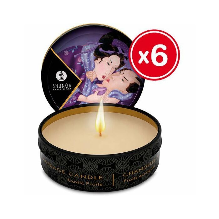 Shunga massage candle exotic fruit 6 x 30 ml
