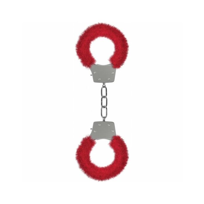 Pleasure furry handcuffs red