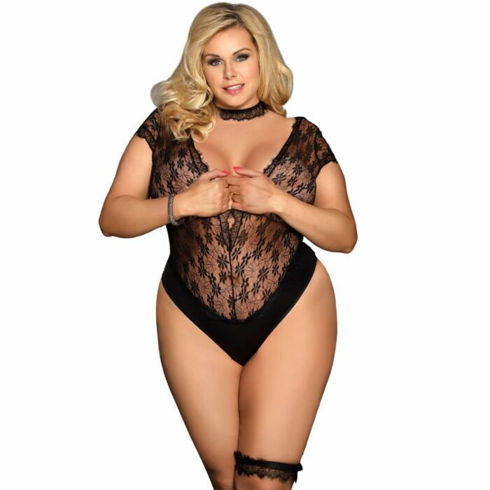 Subblime queen plus teddy garter and necklace set