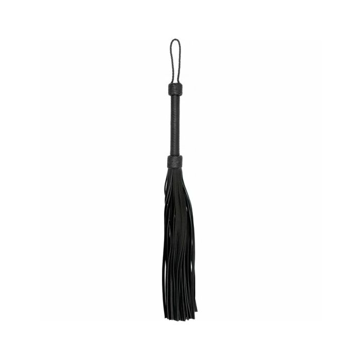 Heavy leather tail flogger black