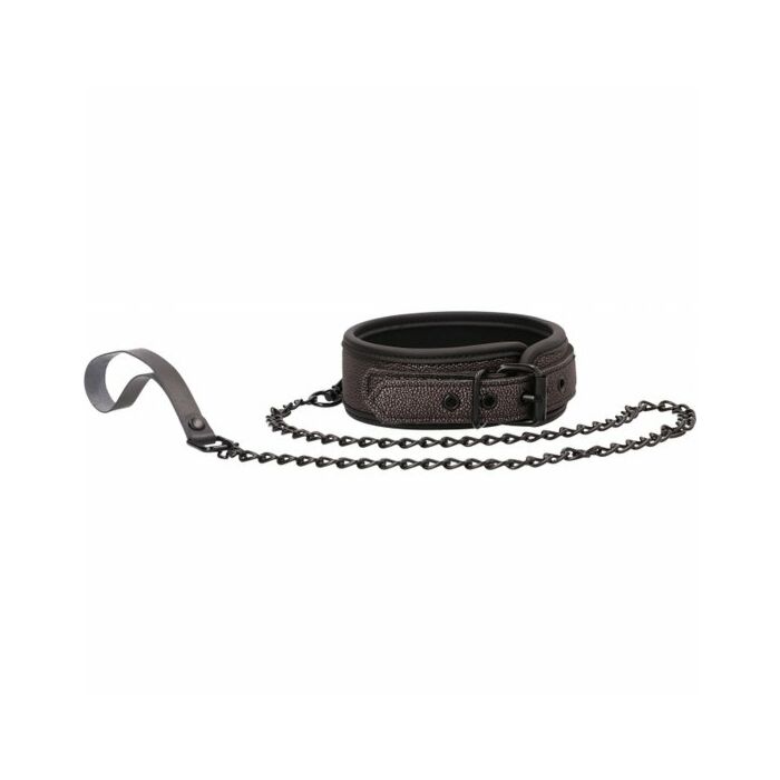 Ouch - elegant collar with leash - titanium grey
