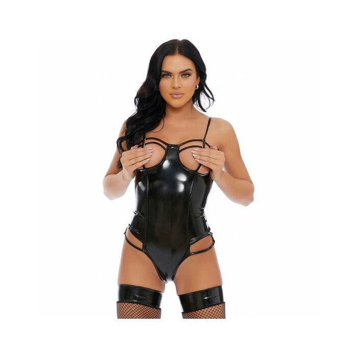 Slick me down vinyl teddy black